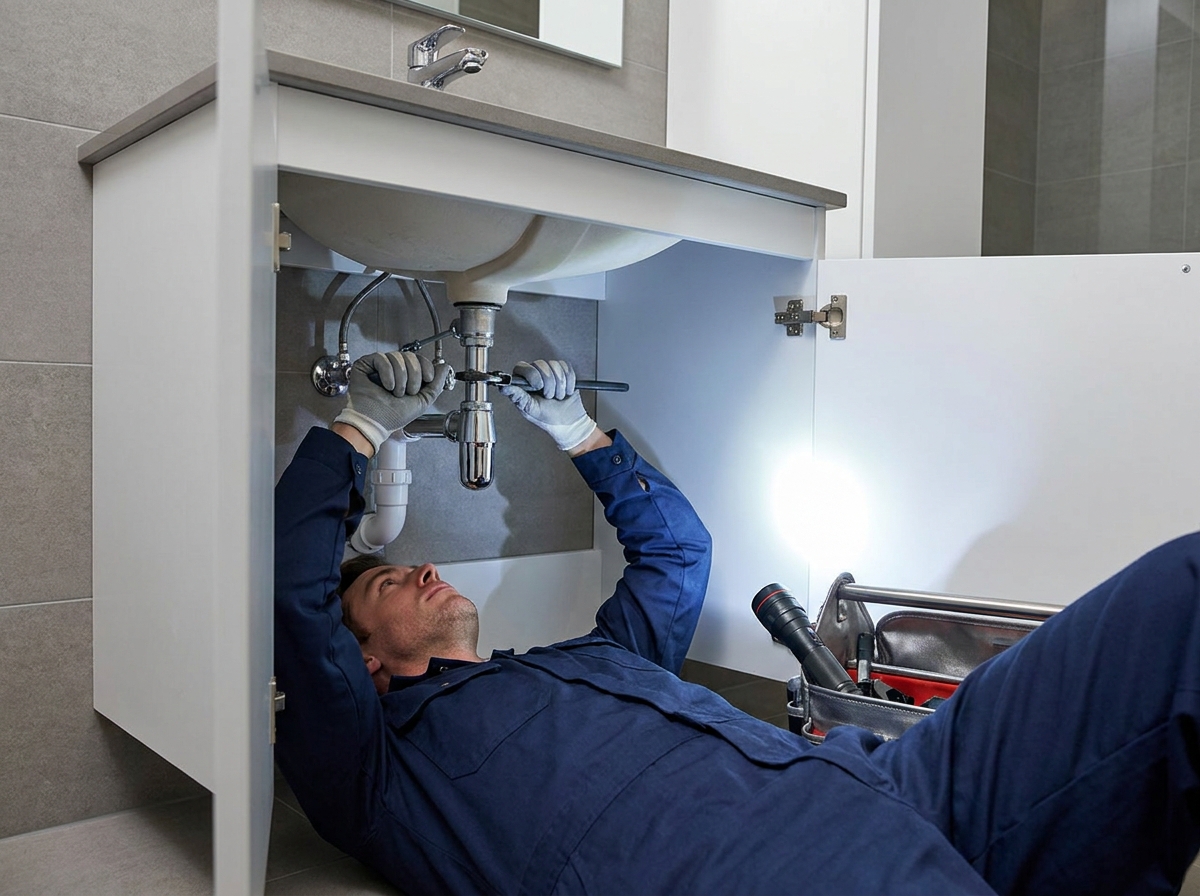 Leak repair under a bathroom sink